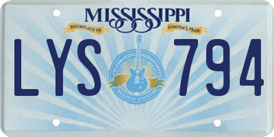 MS license plate LYS794