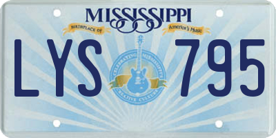 MS license plate LYS795
