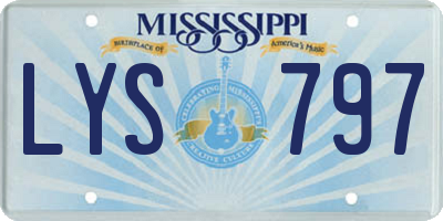 MS license plate LYS797