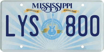 MS license plate LYS800