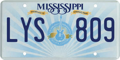 MS license plate LYS809