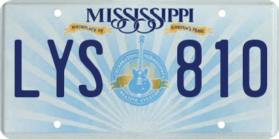 MS license plate LYS810