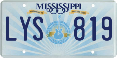 MS license plate LYS819
