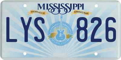 MS license plate LYS826