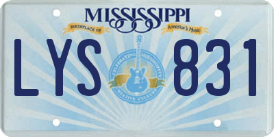 MS license plate LYS831