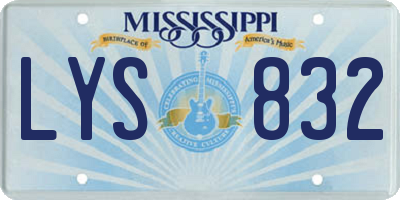 MS license plate LYS832