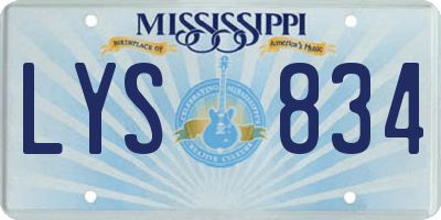 MS license plate LYS834