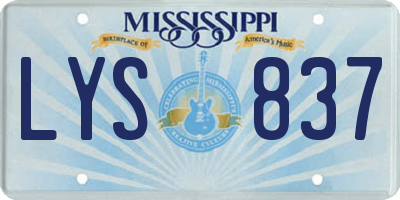 MS license plate LYS837