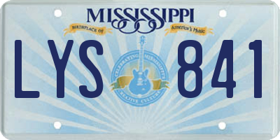 MS license plate LYS841