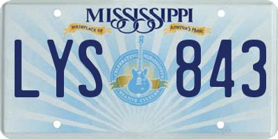 MS license plate LYS843