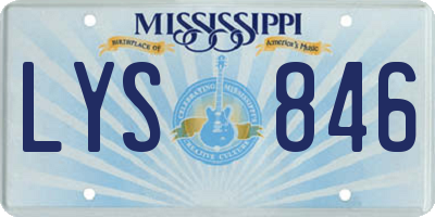 MS license plate LYS846