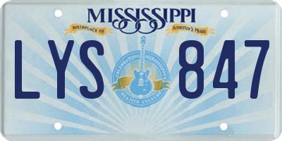 MS license plate LYS847