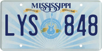 MS license plate LYS848