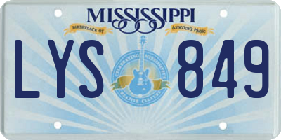 MS license plate LYS849