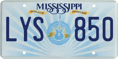 MS license plate LYS850