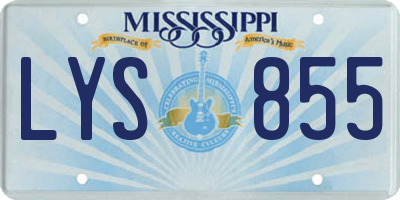 MS license plate LYS855