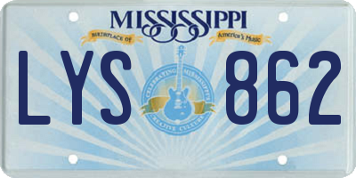 MS license plate LYS862