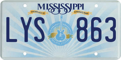 MS license plate LYS863
