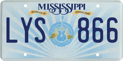 MS license plate LYS866