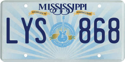 MS license plate LYS868