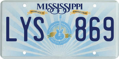 MS license plate LYS869