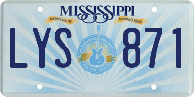MS license plate LYS871