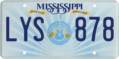 MS license plate LYS878