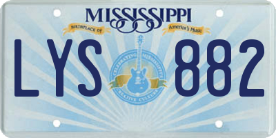MS license plate LYS882