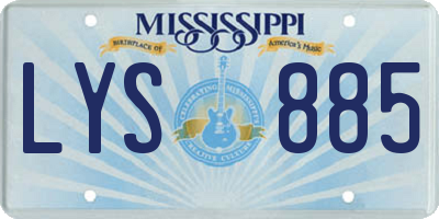 MS license plate LYS885