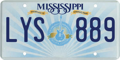 MS license plate LYS889