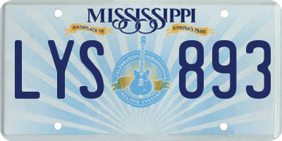 MS license plate LYS893