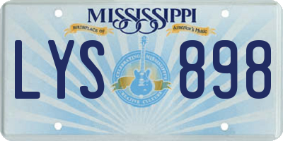 MS license plate LYS898