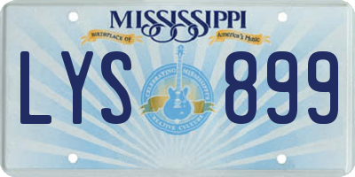 MS license plate LYS899