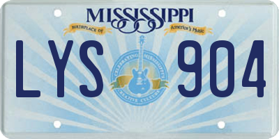 MS license plate LYS904