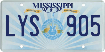 MS license plate LYS905