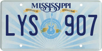 MS license plate LYS907
