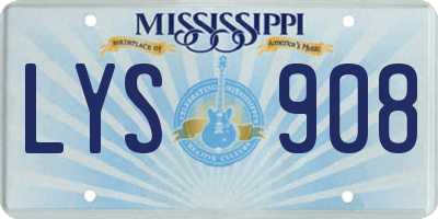 MS license plate LYS908