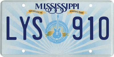 MS license plate LYS910