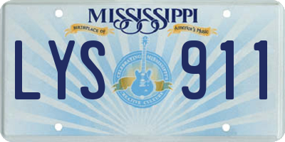 MS license plate LYS911