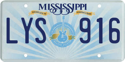MS license plate LYS916