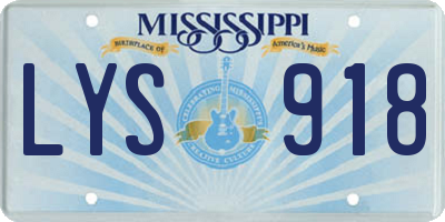 MS license plate LYS918