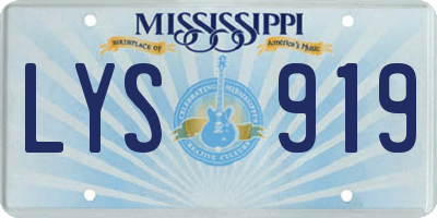 MS license plate LYS919