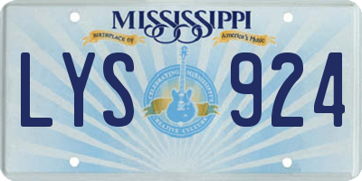 MS license plate LYS924