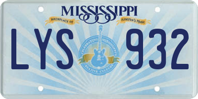 MS license plate LYS932