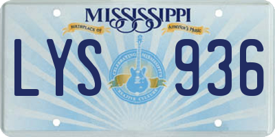 MS license plate LYS936