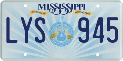 MS license plate LYS945