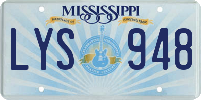 MS license plate LYS948
