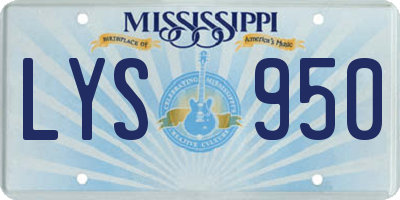 MS license plate LYS950