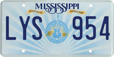 MS license plate LYS954