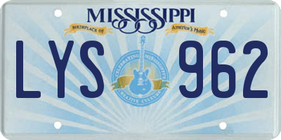 MS license plate LYS962